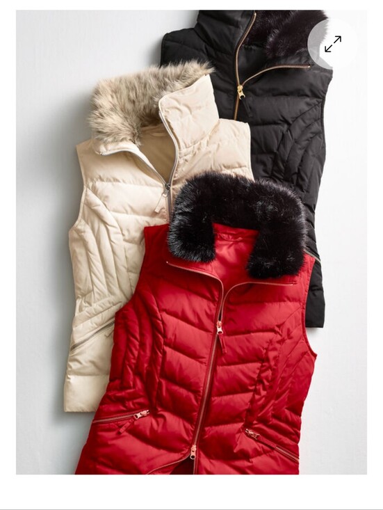 Talbots Jackets & Blazers - TALBOTS Faux Fur Trim Down Vest - XS